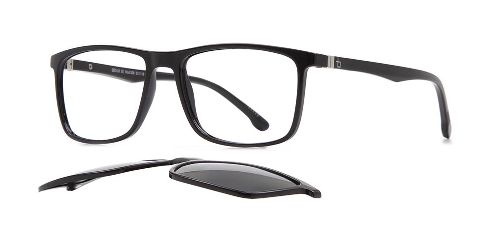 BENX FANTASIA Clipon Teenage Man Rectangular Full-Rimmed Ultem Polarize BXTR90 926-06